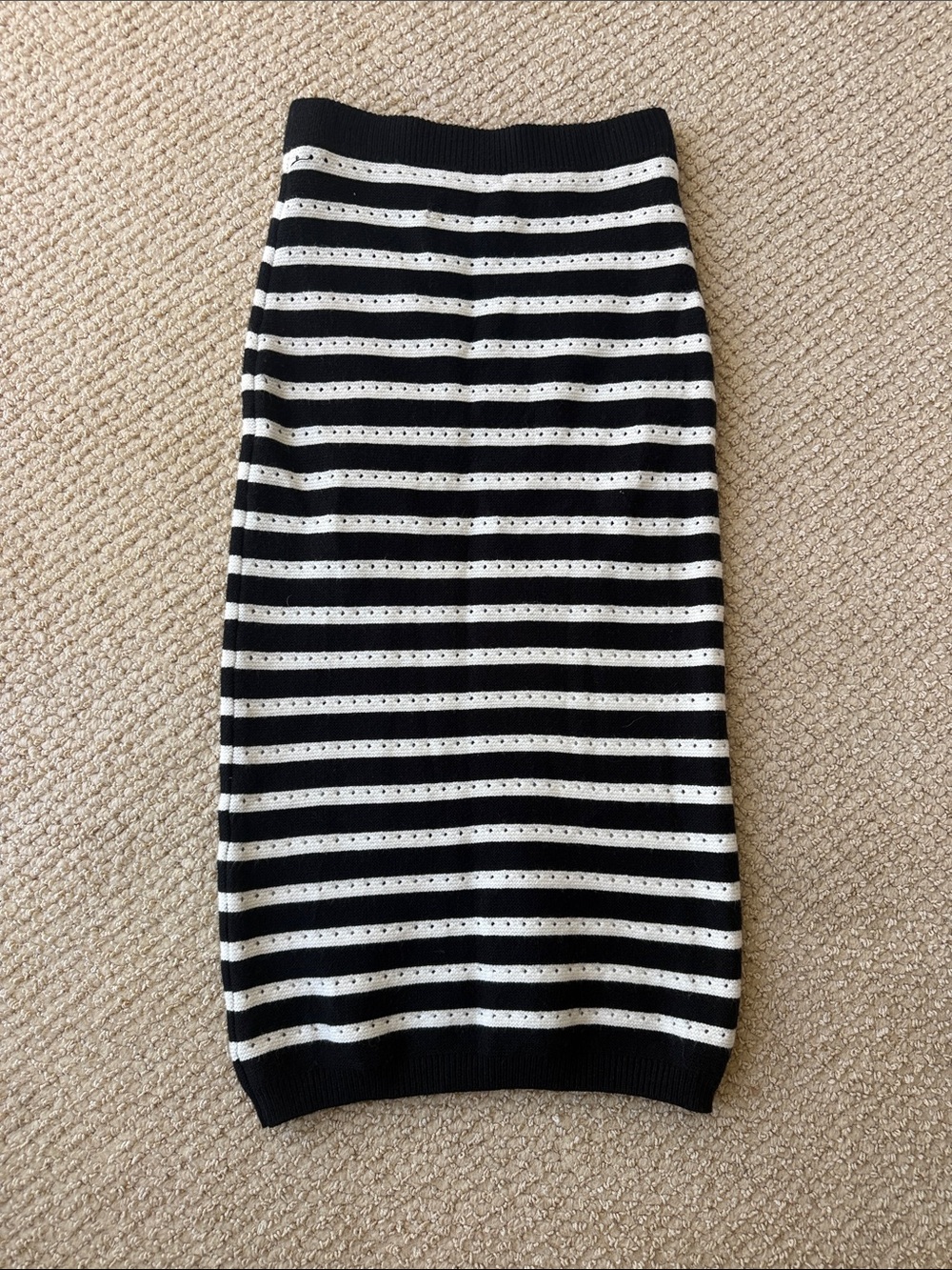 Gracia Black and White Striped Knit Pencil Skirt size M